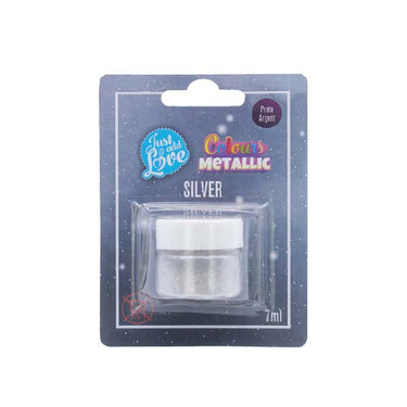 Corante Em Pó Metálico Prata 7g - JustAddLove
